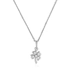 Pendentif "Petit Trèfle" - Or Blanc 375/1000 Et Zirconium