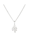 "Small Clover" Pendant in 375/1000 White Gold and Zirconium