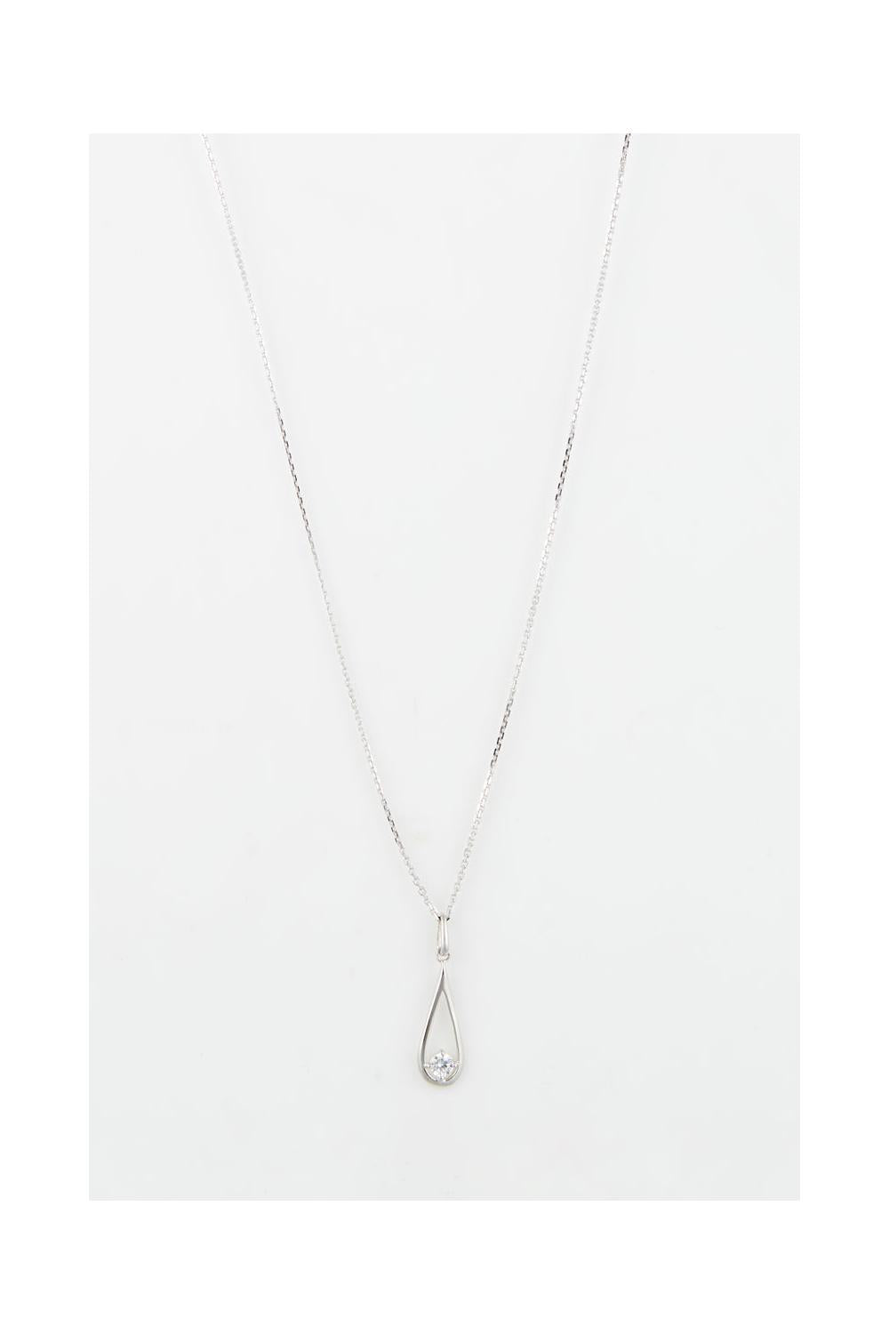 "Authentic" Pendant in 375/1000 White Gold and Zirconium
