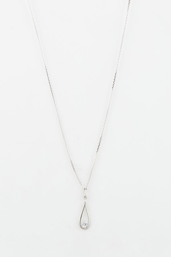 Pendentif "Authentique" Or Blanc 375/1000 et Zirconium