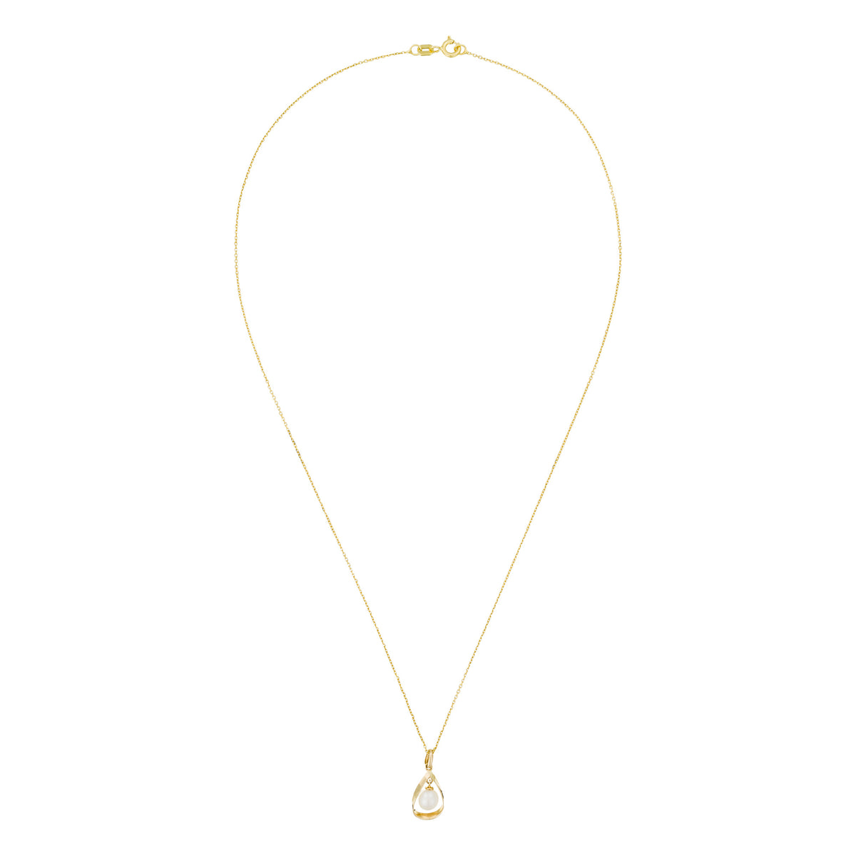 Pendentif "Angelina" Or Jaune 375/1000 Perle Blanche