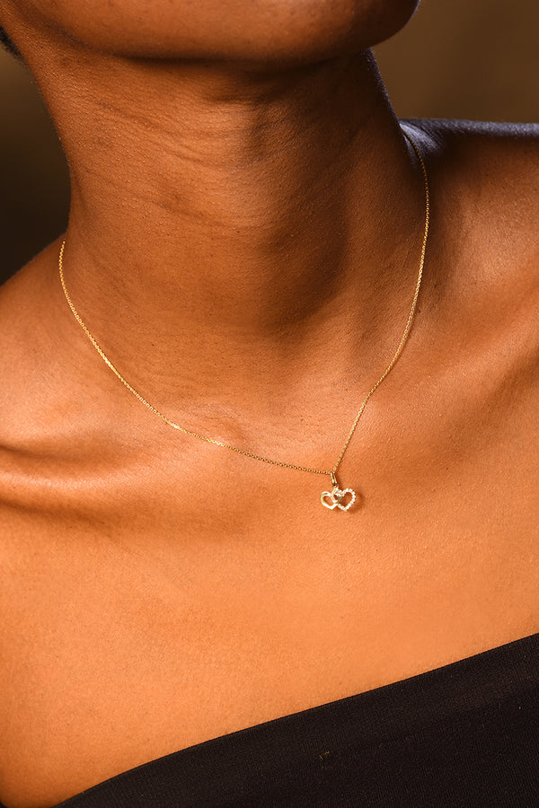 "Enlace Moi" Pendant in 375/1000 Yellow Gold and Zirconium