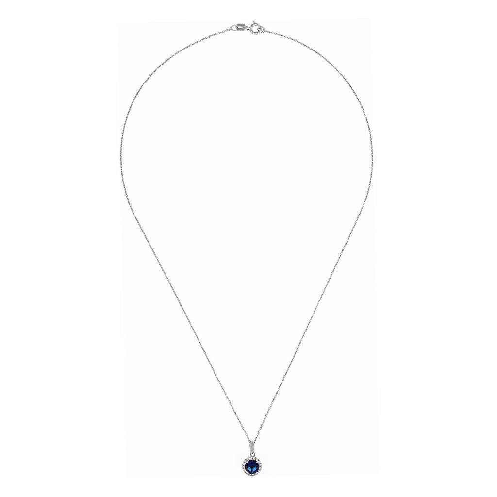 Pendentif "Bleu Merveilleux" Or Blanc 375/1000
