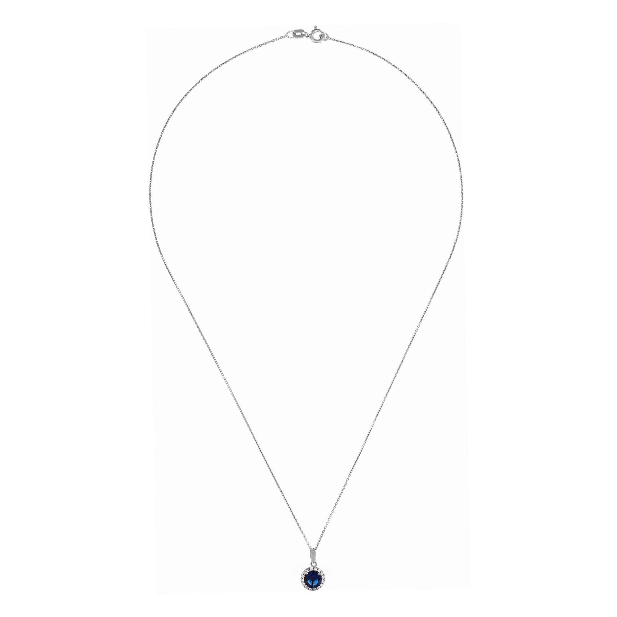 Pendentif "Bleu Merveilleux" Or Blanc 375/1000