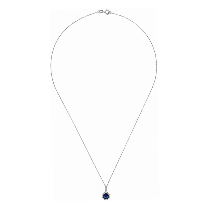 Pendentif "Bleu Merveilleux" Or Blanc 375/1000