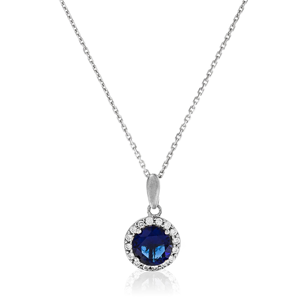 Pendentif "Bleu Merveilleux" Or Blanc 375/1000