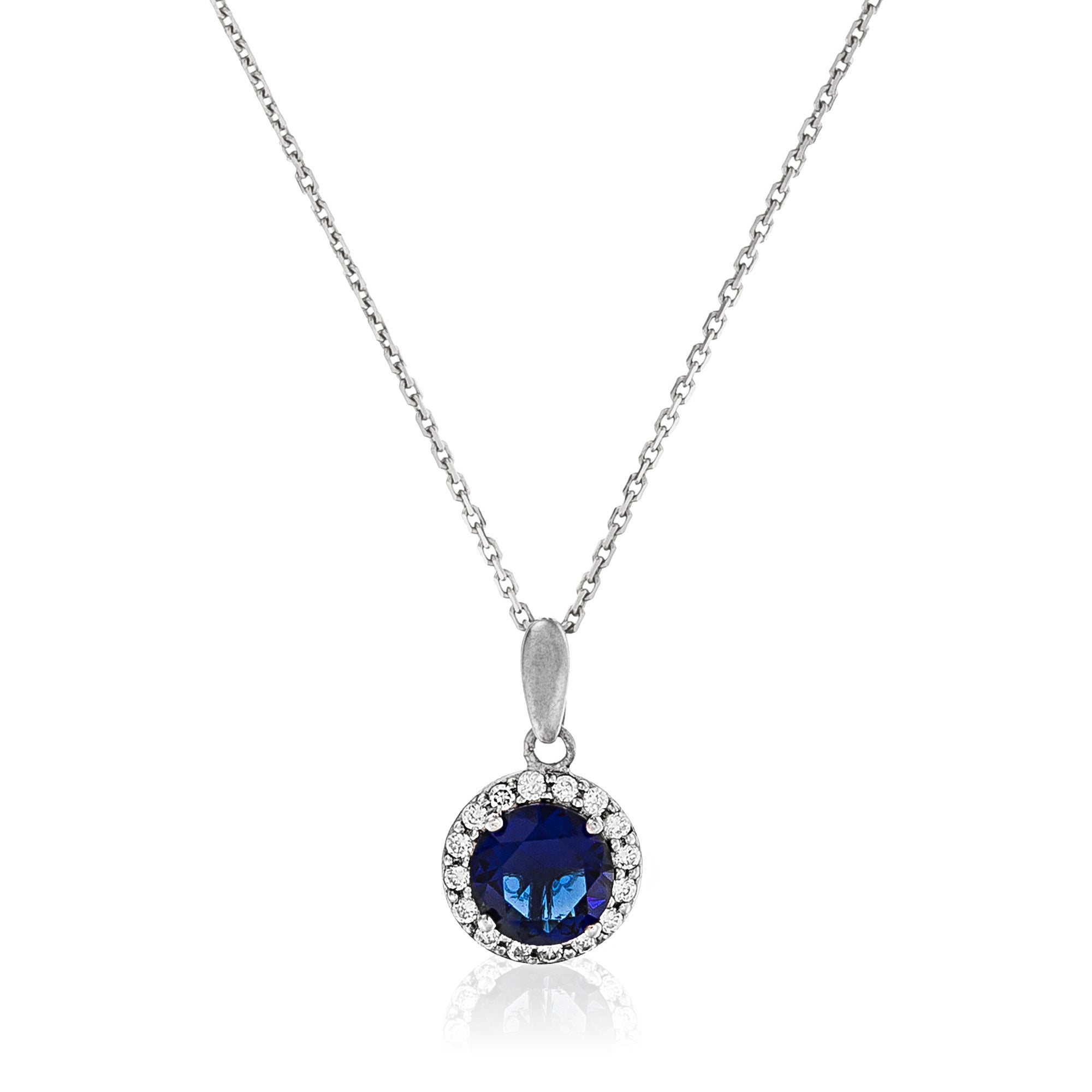 Pendentif "Bleu Merveilleux" Or Blanc 375/1000