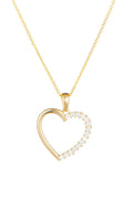 Colgante “Medio Corazón” Oro amarillo 375/1000 y Circonitas