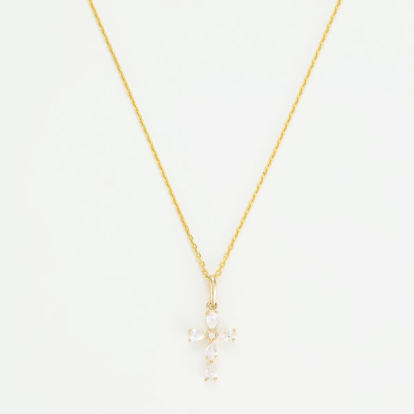 Pendentif "Croix Lumière " Or Jaune 375/1000 et Zirconium