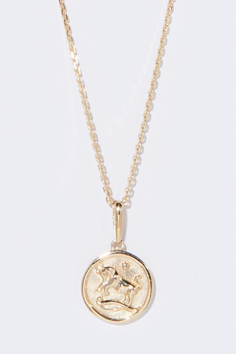Smooth Astro Pendant "Taurus" - 375/1000 Yellow Gold
