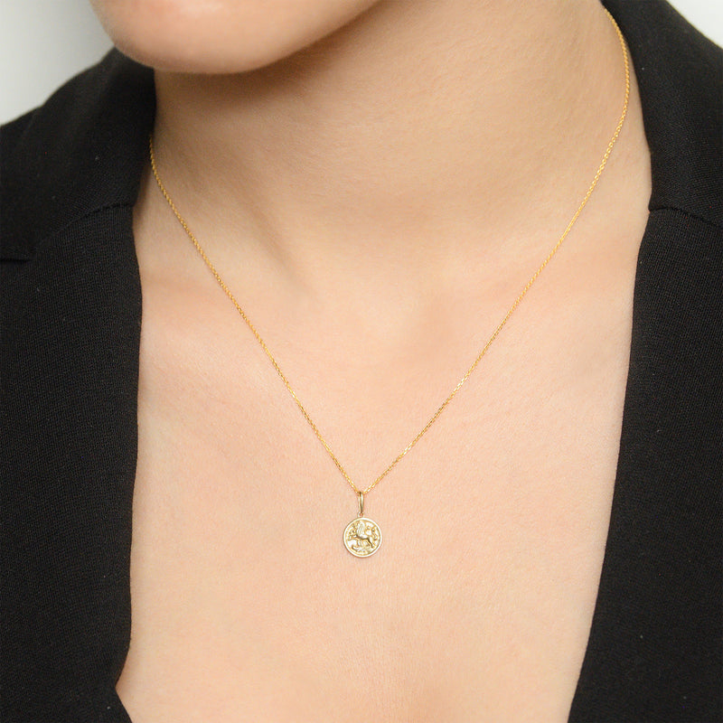 Pendentif Astro Lisse "Lion" - Or Jaune 375/1000