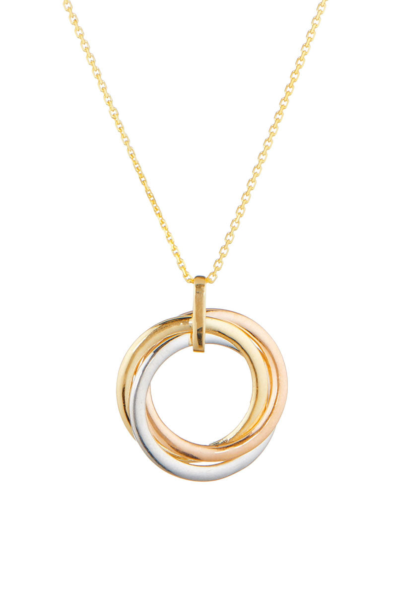 Pendentif "Trio De Cercle" Or Tricolore 375/1000