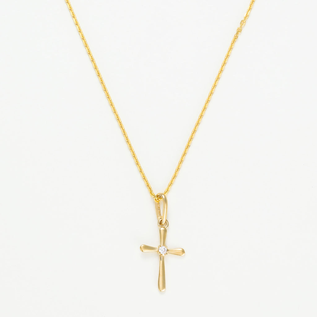 Pendentif "Croix Honneteté" Or Jaune  375/1000 Et Zirconium