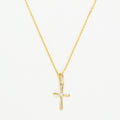 Colgante "Croix Honneteté" Oro Amarillo 375/1000 y Circonio
