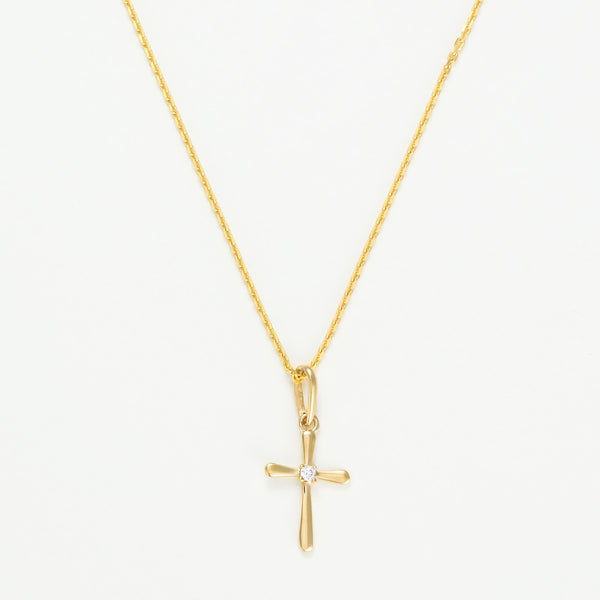 Pendentif "Croix Honneteté" Or Jaune 375/1000 et Zirconium