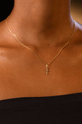 Pendentif "Croix Honneteté" Or Jaune  375/1000 Et Zirconium