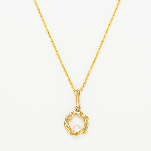 Pendentif "Nittaya" Or Jaune  375/1000 Et Perles Blanche