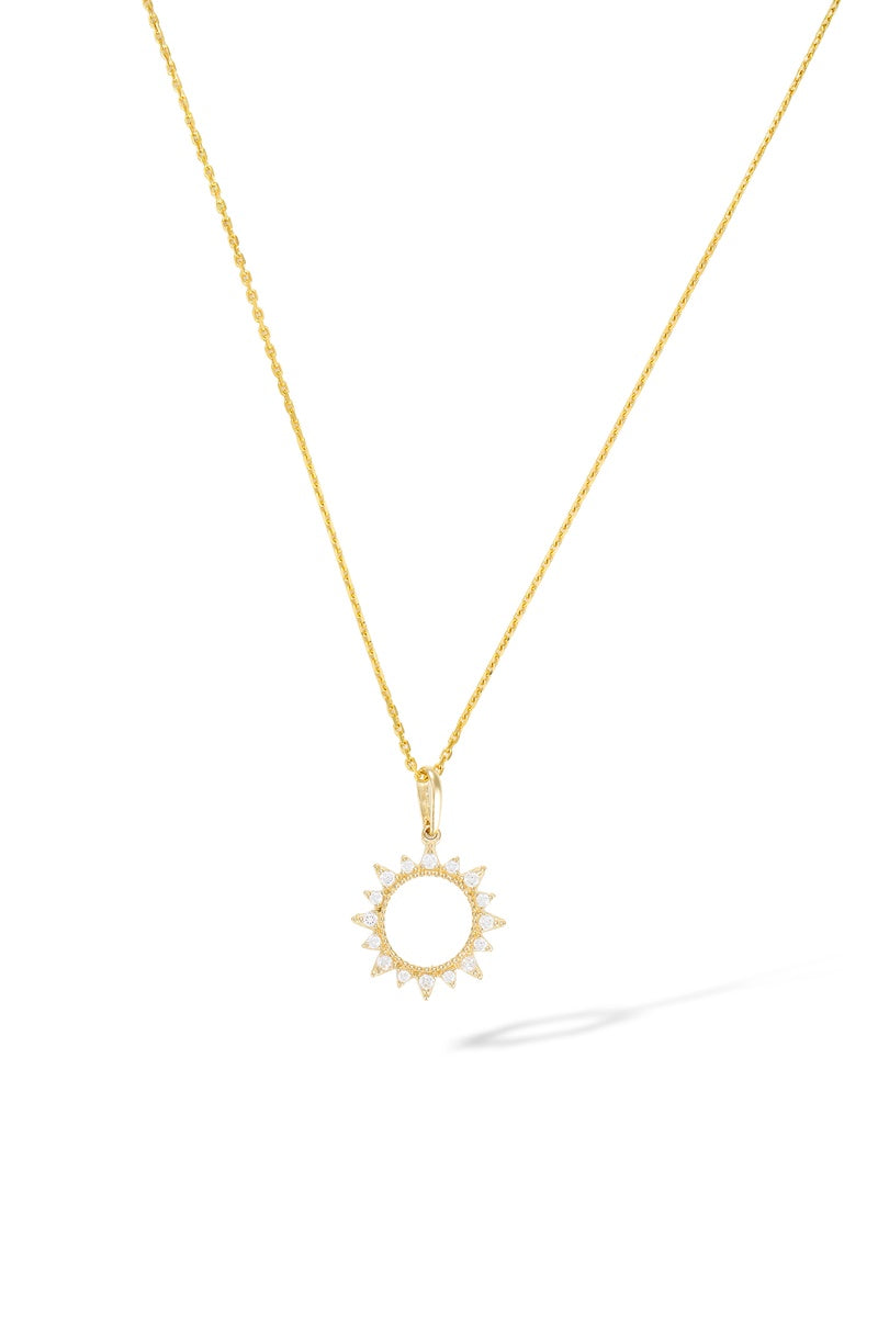 Pendentif "Ton Soleil" Or Jaune  375/1000 Et Zirconium