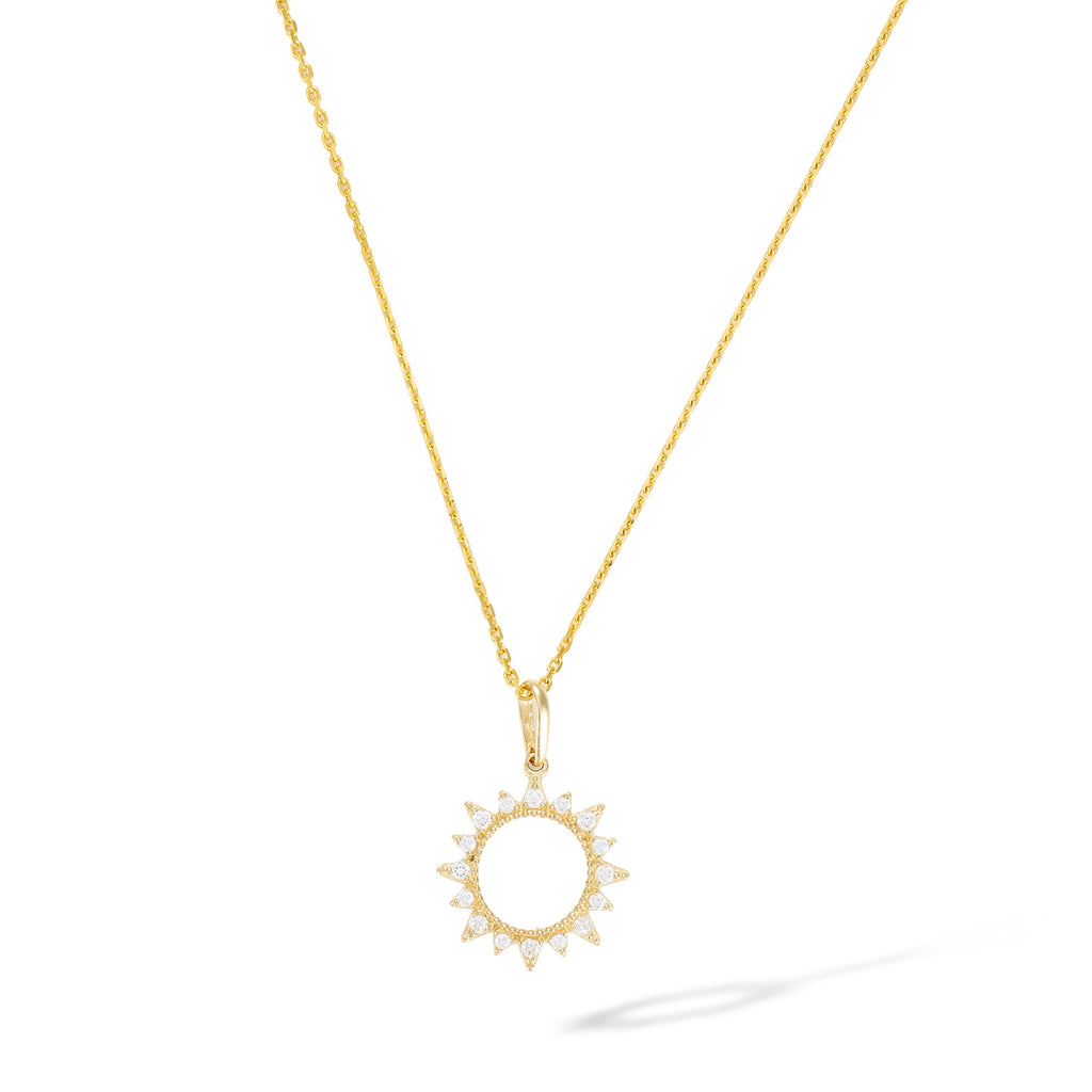 Pendentif "Ton Soleil" Or Jaune  375/1000 Et Zirconium