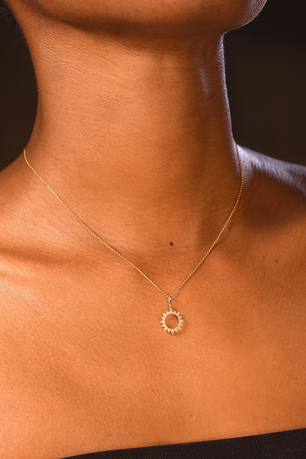 "Ton Soleil" Pendant Yellow Gold 375/1000 And Zirconium