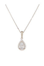 “Brilliant Drop” Pendant 375/1000 White Gold And Zirconium