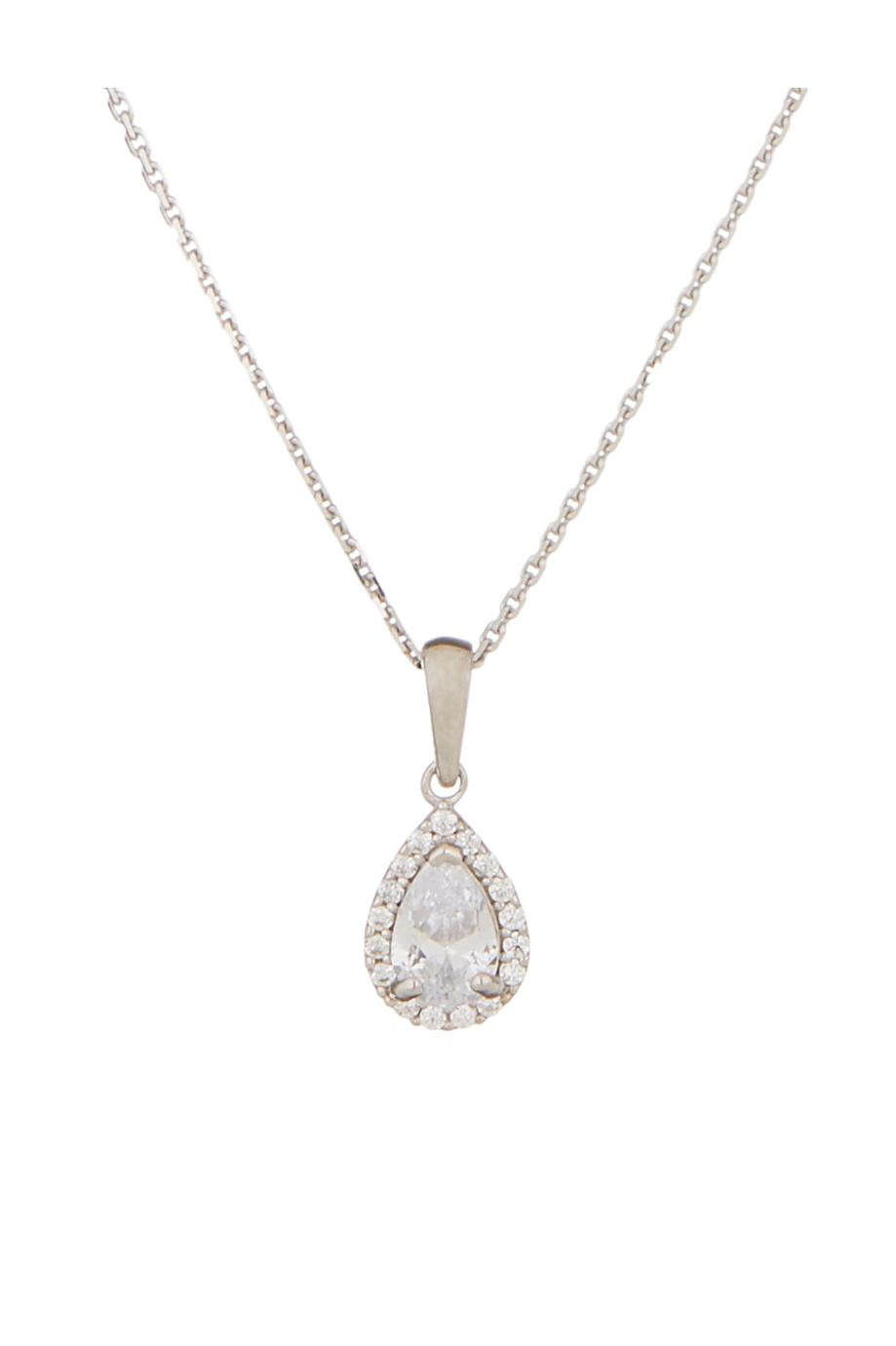 “Brilliant Drop” Pendant 375/1000 White Gold And Zirconium