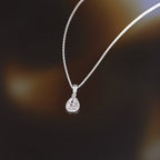 “Brilliant Drop” Pendant 375/1000 White Gold And Zirconium