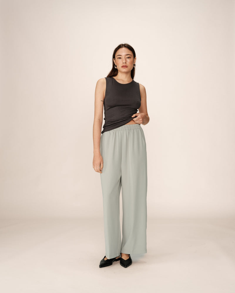 Picasso Green Elastic Fluid Pants