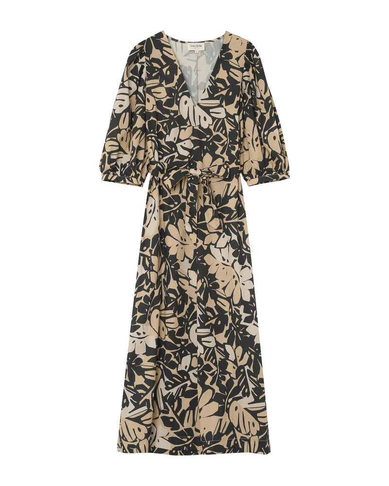 Vestido largo estampado Pierino beige
