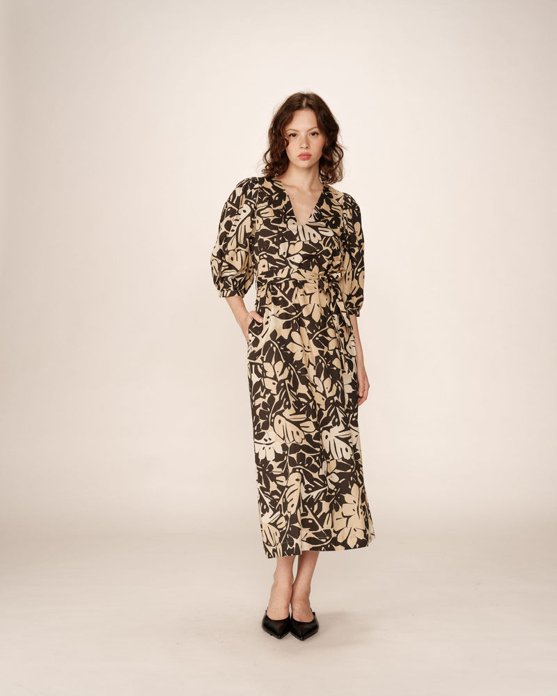 Vestido largo estampado Pierino beige