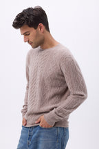 Pull Torsade Col Rond H Pierre - Taupe - Homme