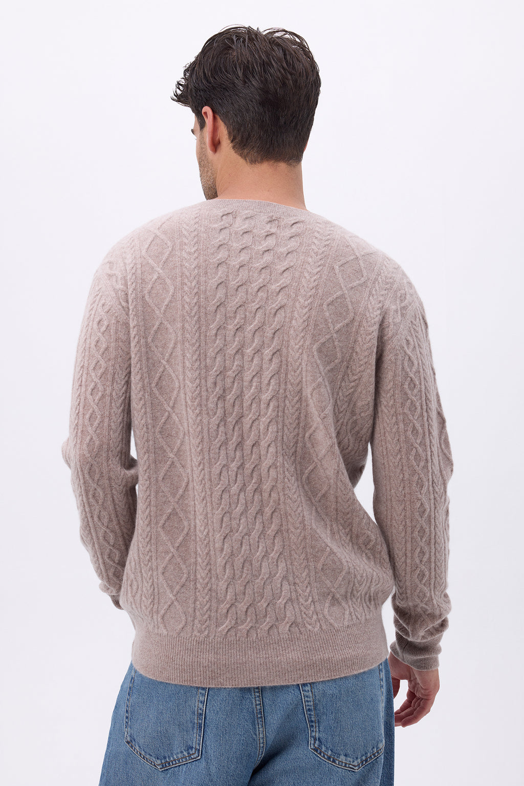 Pull Torsade Col Rond H Pierre - Taupe - Homme