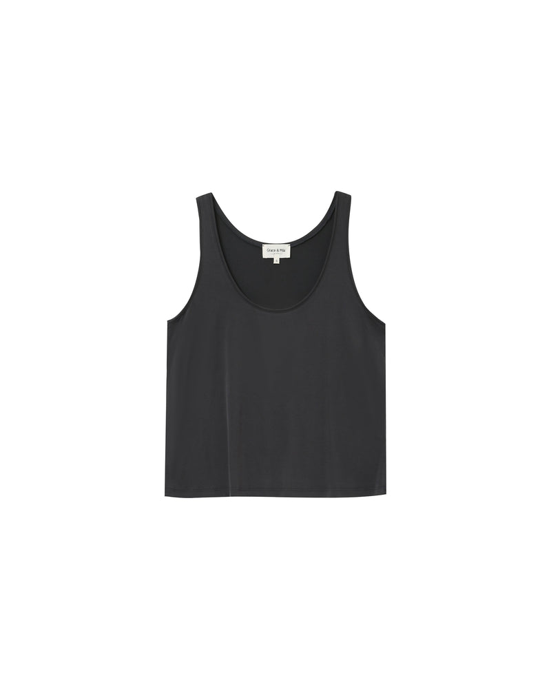 Camiseta sin mangas fluida Pastel antracita