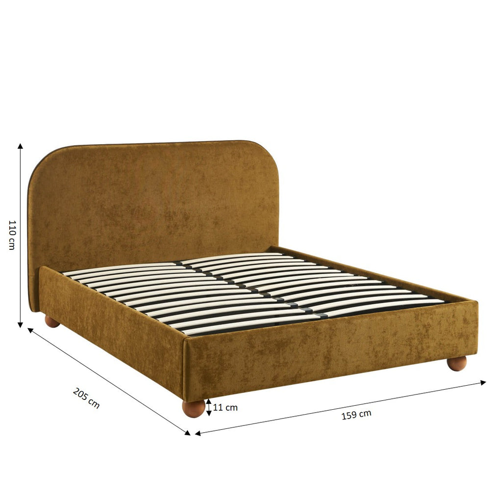 Pilka - Cama con Canapé - Tejido Chenilla - Bronce