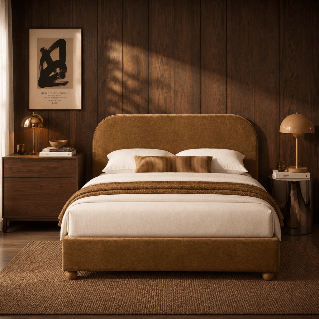Pilka - Cama con Canapé - Tejido Chenilla - Bronce