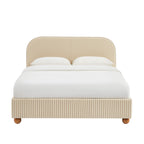 Pilka - Lit - Tissu Rayé - Beige Et Écru