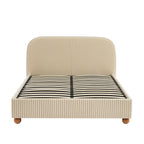 Pilka - Lit - Tissu Rayé - Beige Et Écru