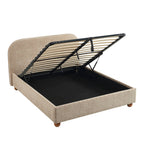 Pilka - Lit Coffre - Tissu Jacquard Léopard - Beige
