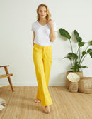 Reiko - Wide Pilly Pants - Mango Sorbet - Woman