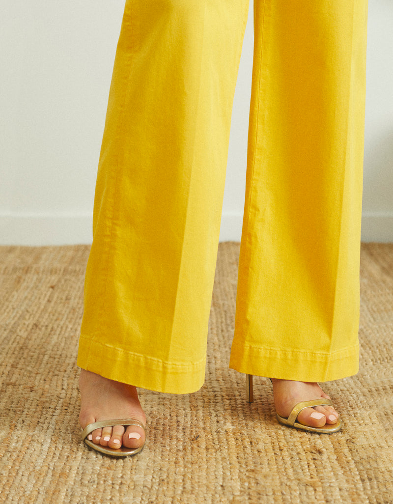 Reiko - Wide Pilly Pants - Mango Sorbet - Woman