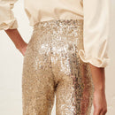 pantalon droit large sequin pina champagne labdip