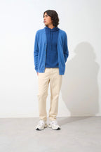 Cardigan Col V - Pipa - Bleu Denim