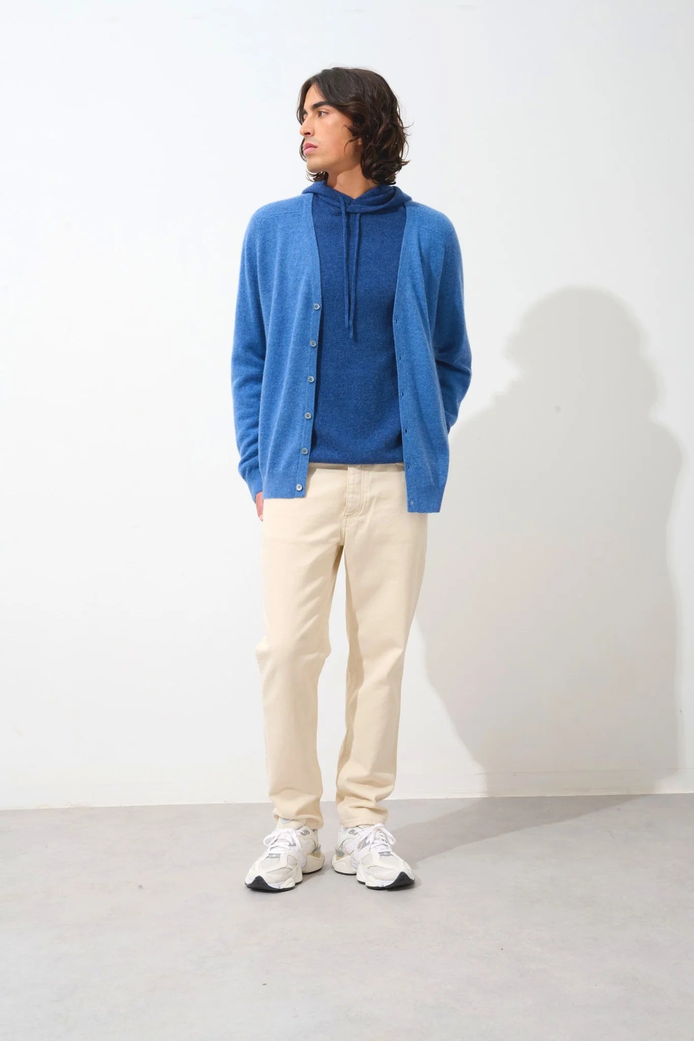 Cardigan Col V - Pipa - Bleu Denim