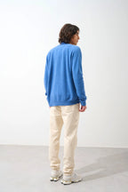 Cardigan Col V - Pipa - Bleu Denim