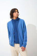 Cardigan Col V - Pipa - Bleu Denim