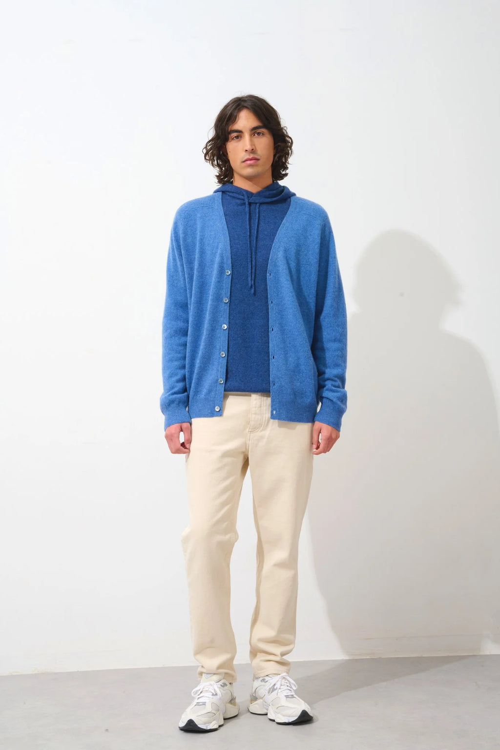 Cardigan Col V - Pipa - Bleu Denim