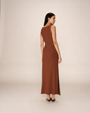 Robe Longue Pistache - Chocolat