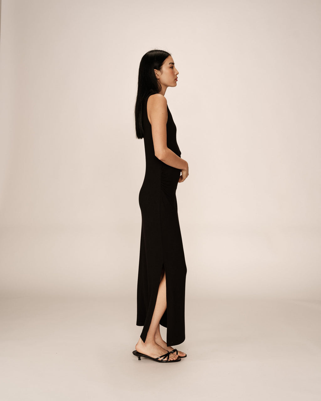 Vestido Largo Pistache - Negro