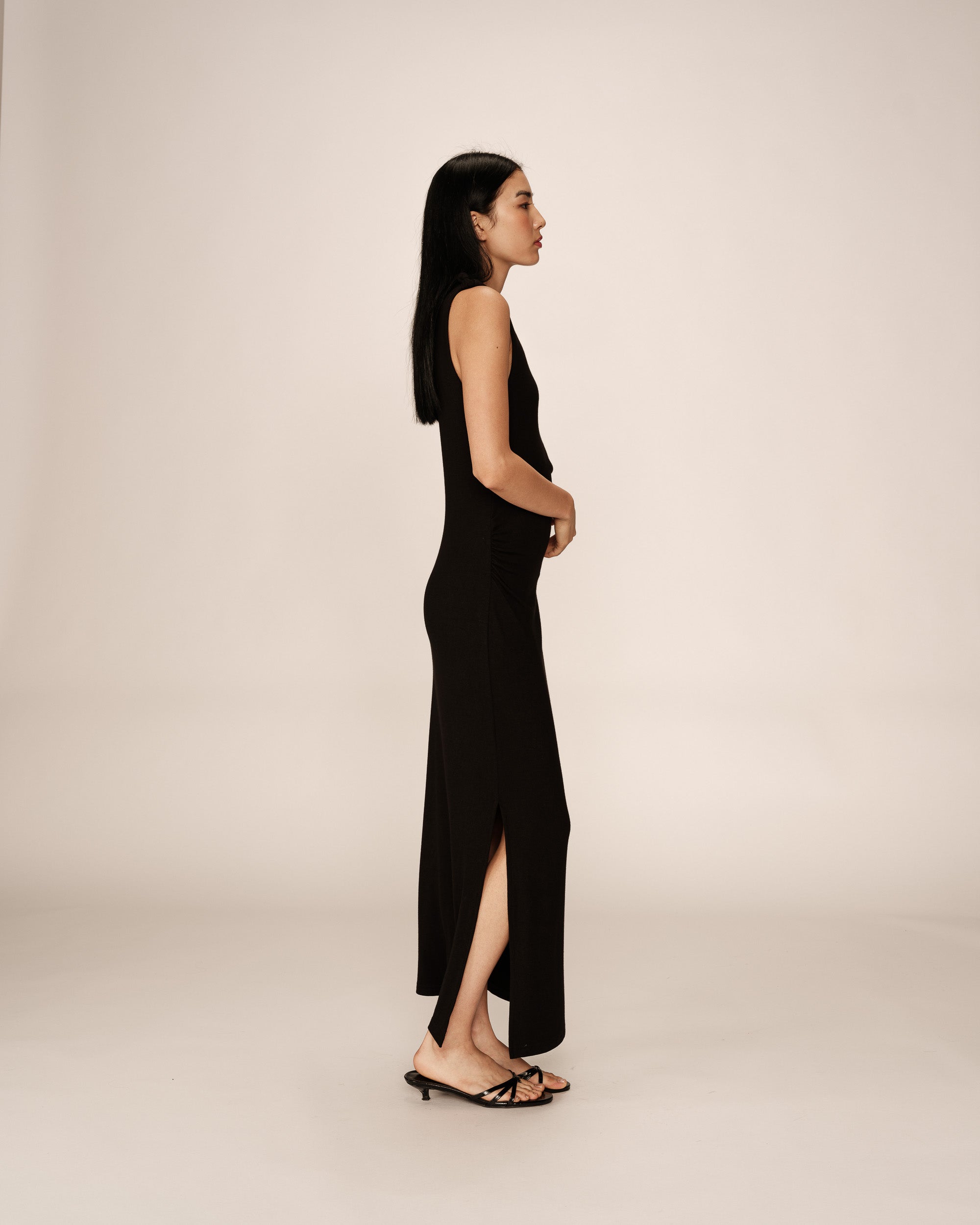 Vestido Largo Pistache - Negro