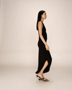 Vestido Largo Pistache - Negro